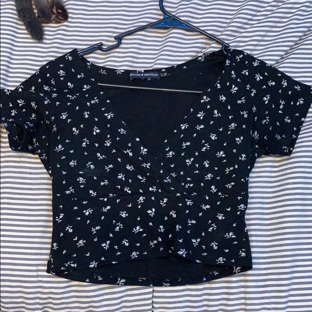Black floral amara tee